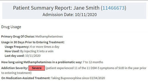 Drug Usage Info at Intake for Payor Negotiation