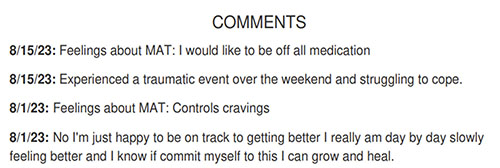 Open-ended comments patients make on Vista's surveys quite informative